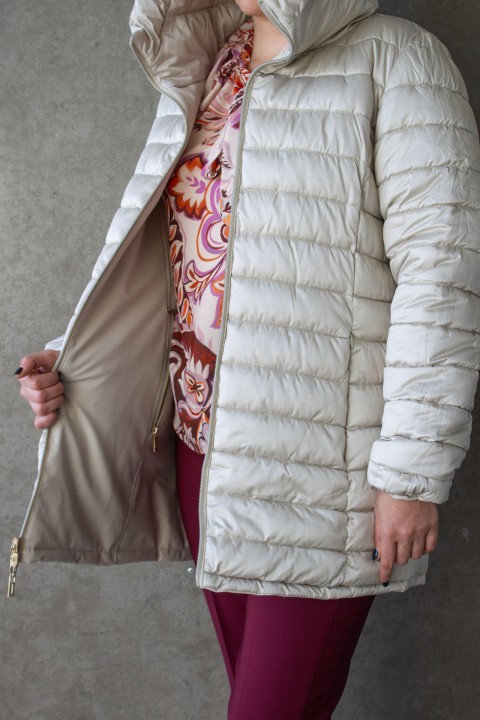 Reversible parka with hood