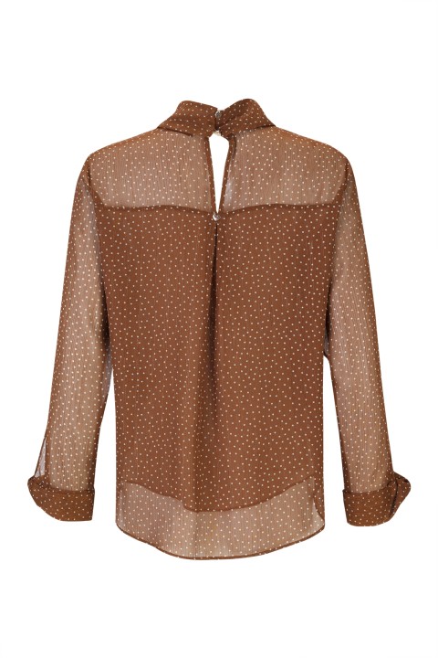 Polka dot tunic with twisted collar Polka dot tunic with twisted collar