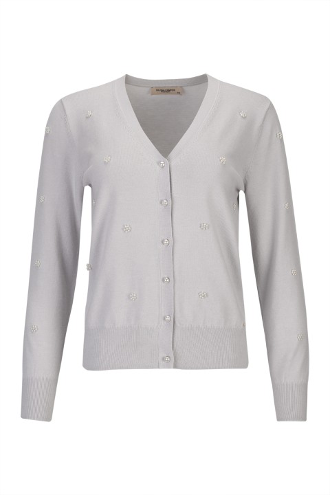 Knit cardigan with pearls Knit cardigan with pearls